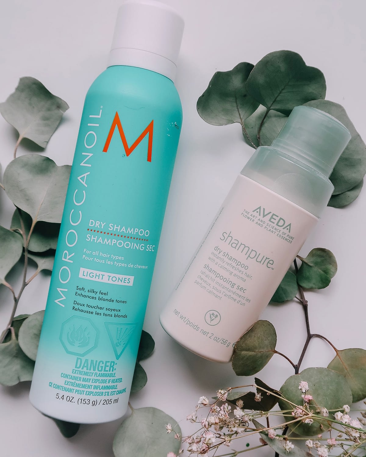 aveda shampure moroccanoil dry shampoo for light tones